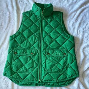 J. Crew Green Quilted Vest Size L